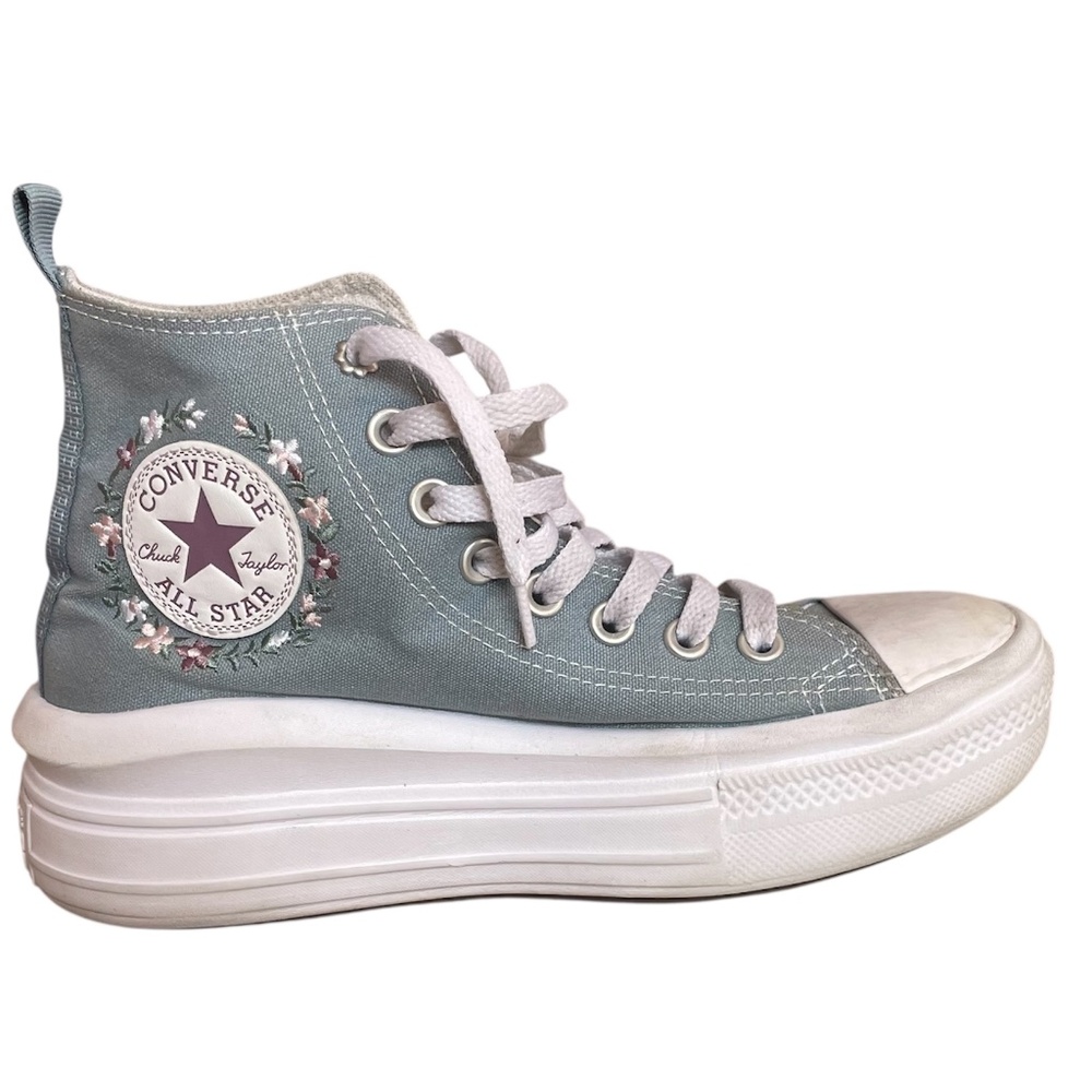 Converse All Star Chuck Taylor Blue Platform Canvas Sneakers Women’s 7 (Kids 5)